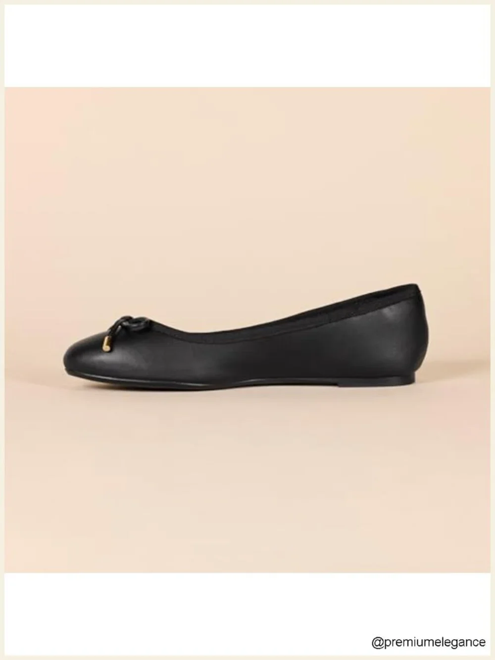 Women's Comfortable Round Toe Ballet Flats with Bow, Faux Leather